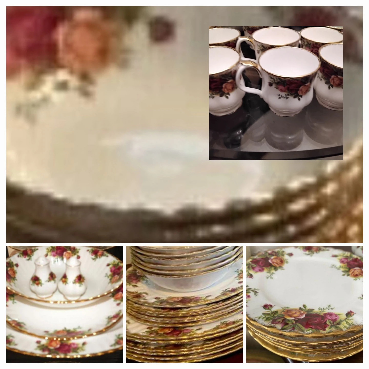 Royal Albert old country Roses for 6 x  6 pieces + Serve Piece thumbnail
