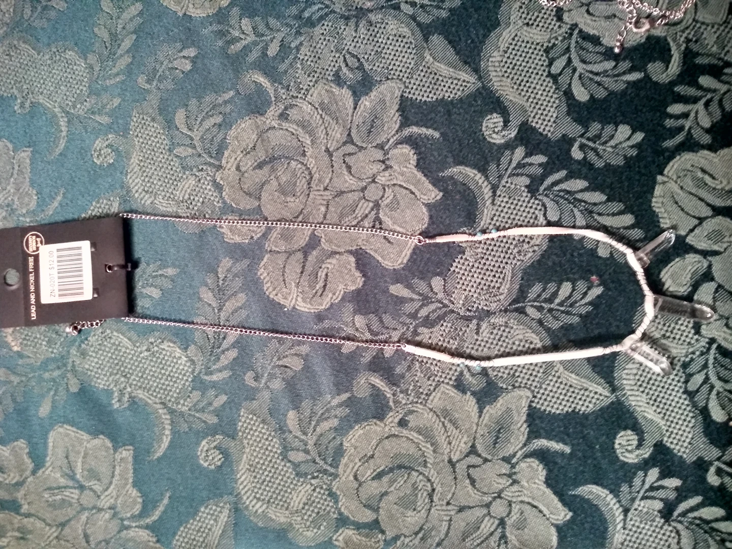 leather and crystal necklace