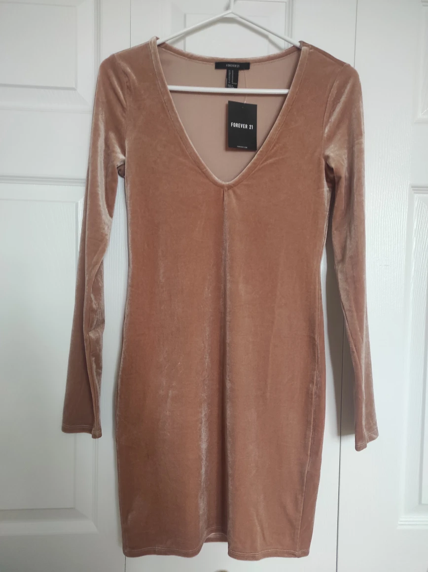 Dusty rose velvet mini dress - NEW - photo 3