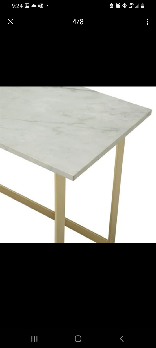 Walker Edison 42 Modern Faux Marble New Computer Desk - White image indicator(4)