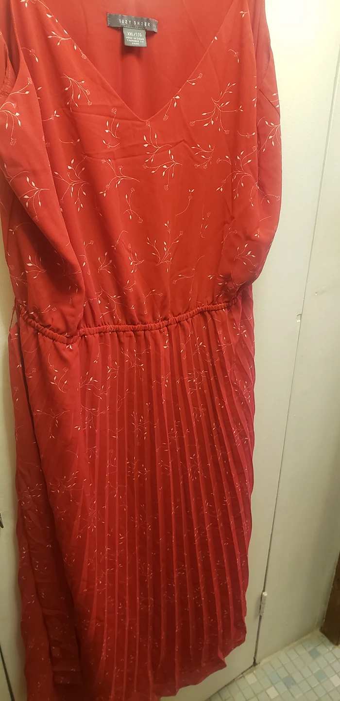 Suzy Shier 2XL Pleated Dress Red image indicator(4)
