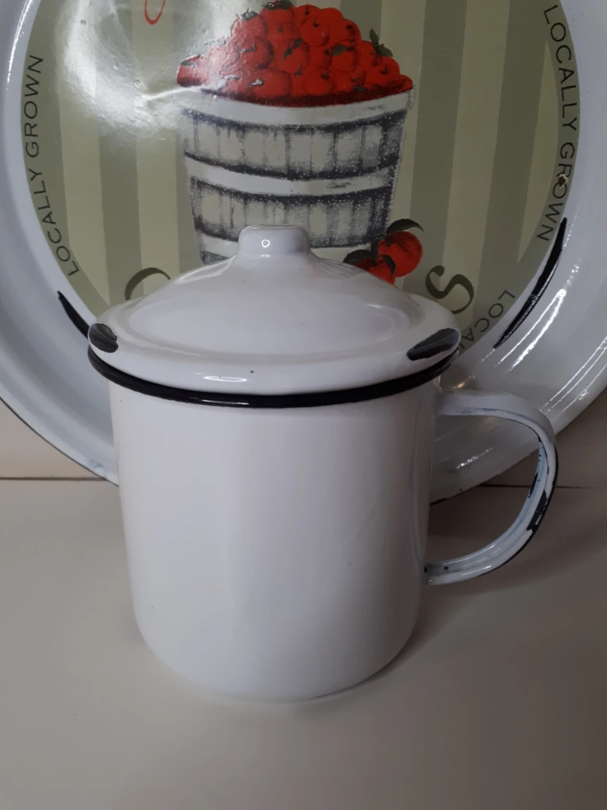 Metal Rustic Plate w/Covered Mug - photo 3