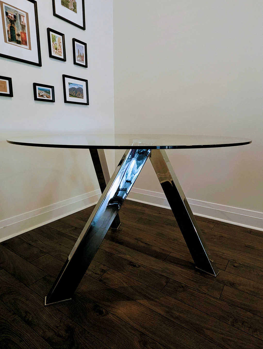 Glass round dining table - photo 2