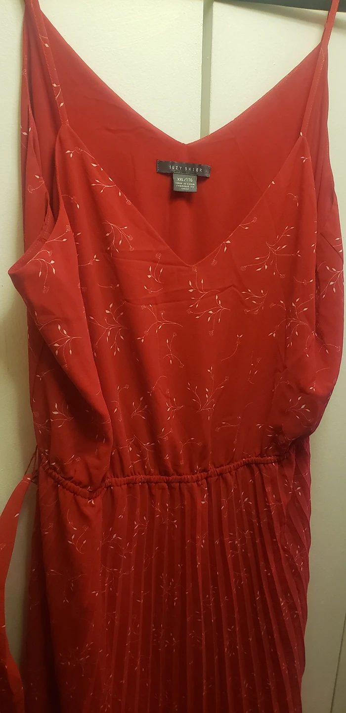 Suzy Shier 2XL Pleated Dress Red image indicator(3)