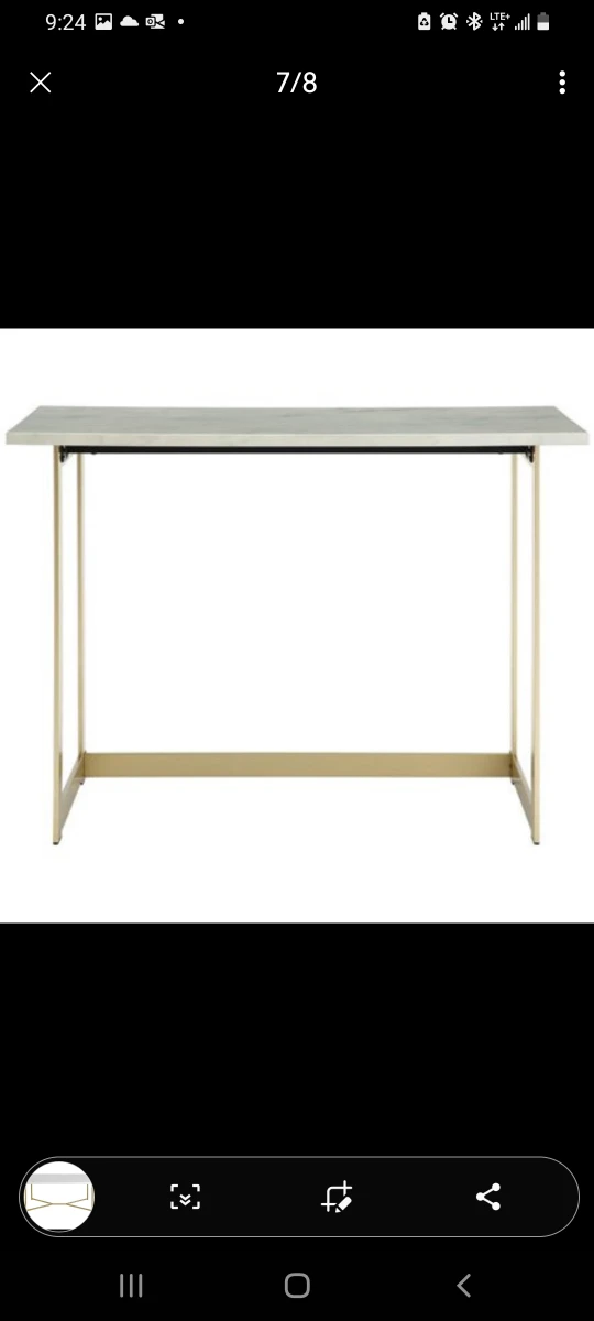 Walker Edison 42 Modern Faux Marble New Computer Desk - White image indicator(7)