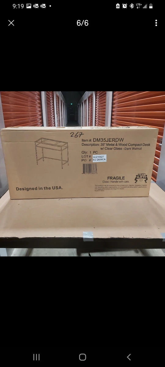 New Walker Edison Trenton Contemporary 2 Tier Glass Desk image indicator(6)