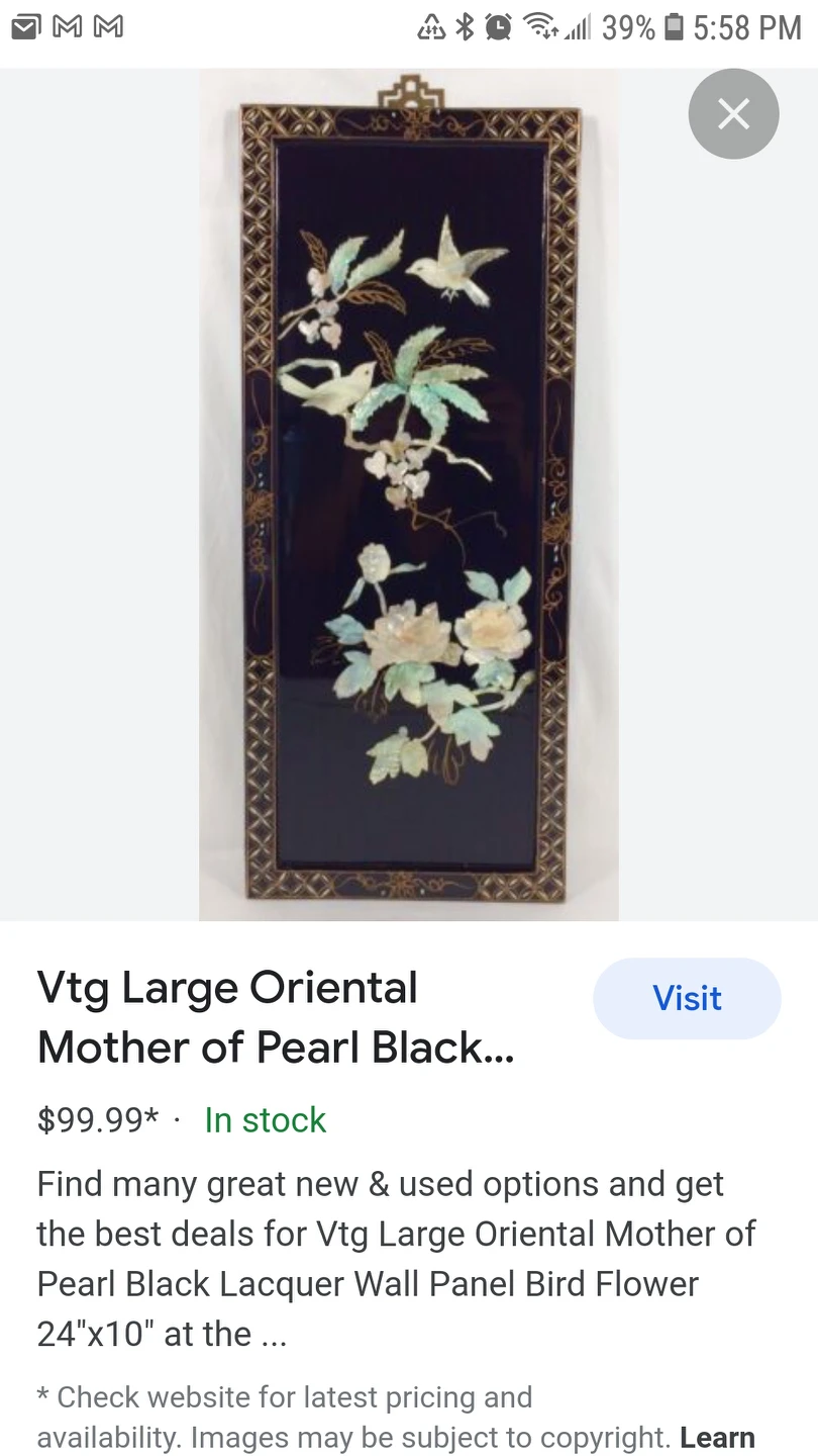 Asian Art Black Lacquer Pearl Wall Panels image indicator(6)