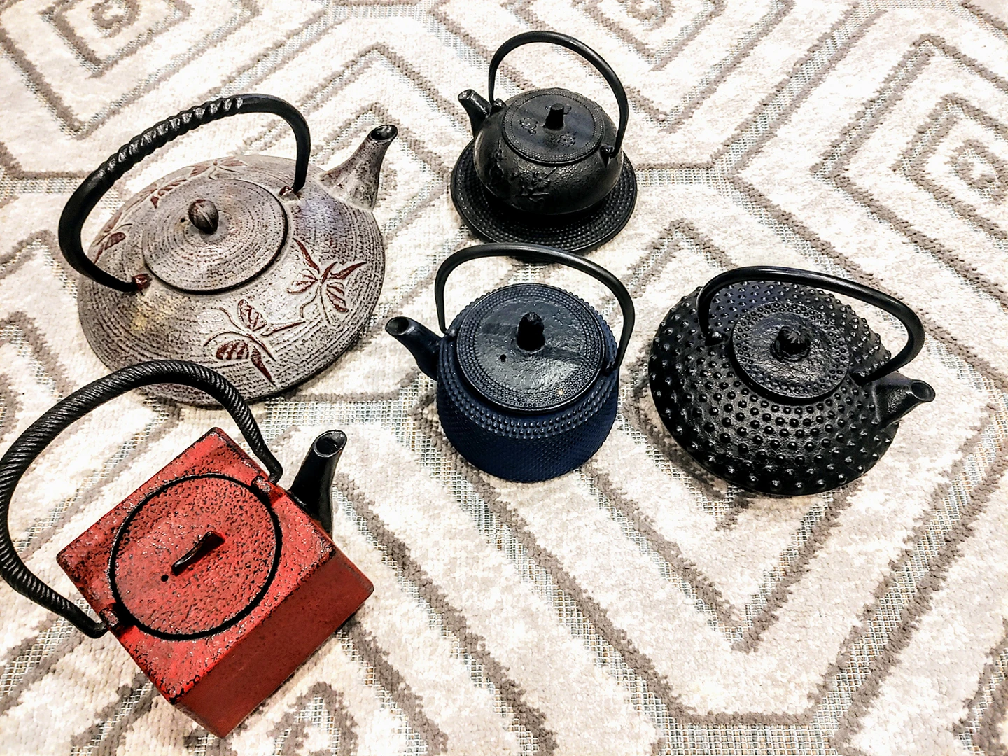 Japanese cast iron teapot kettle set