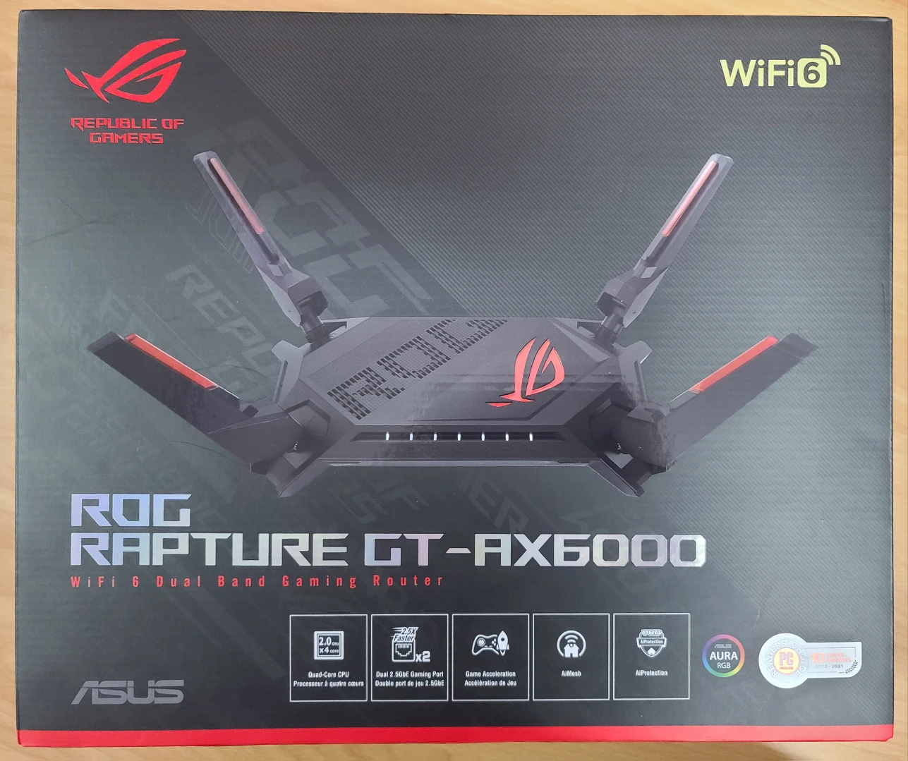 ASUS ROG Rapture WiFi 6 AX Dual Band Gaming Router (GT-AX6000)