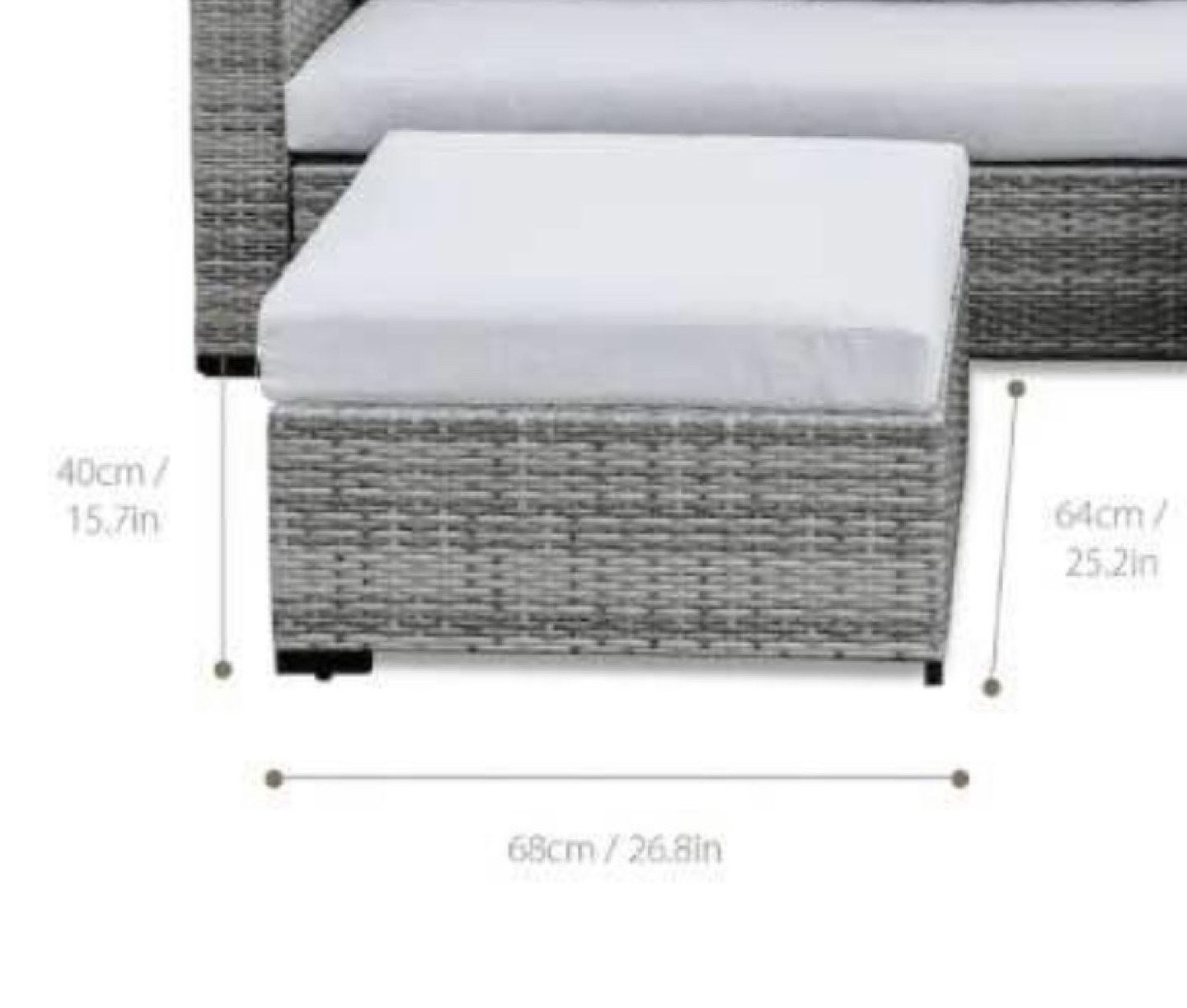 Outdoor Ottoman with cushions