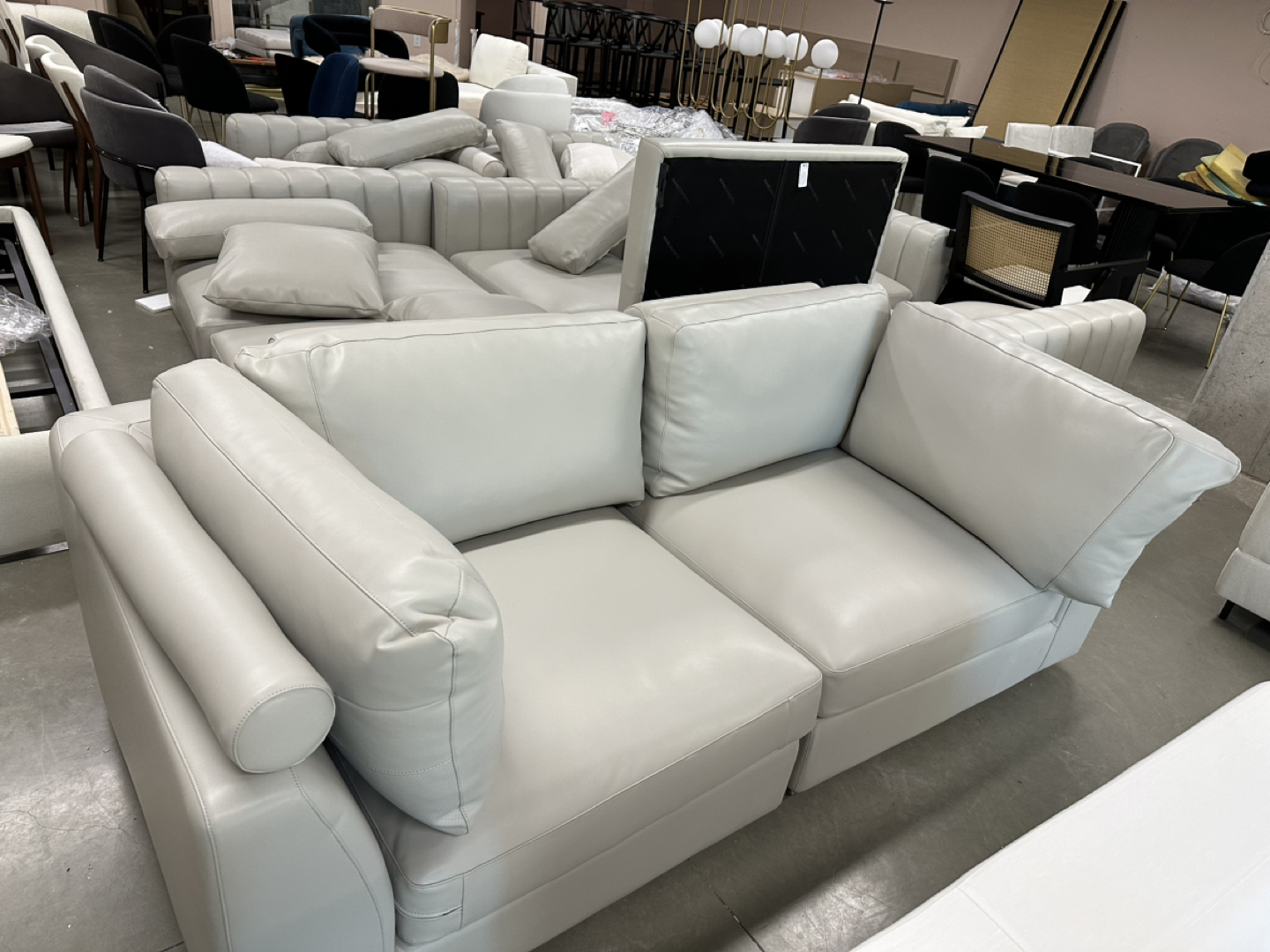 *NEW* Taupe Grey Microfiber Leather Modular Sofa - $800 - photo 3