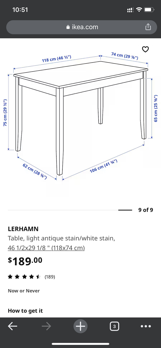 Ikea LERHAMN table - photo 3