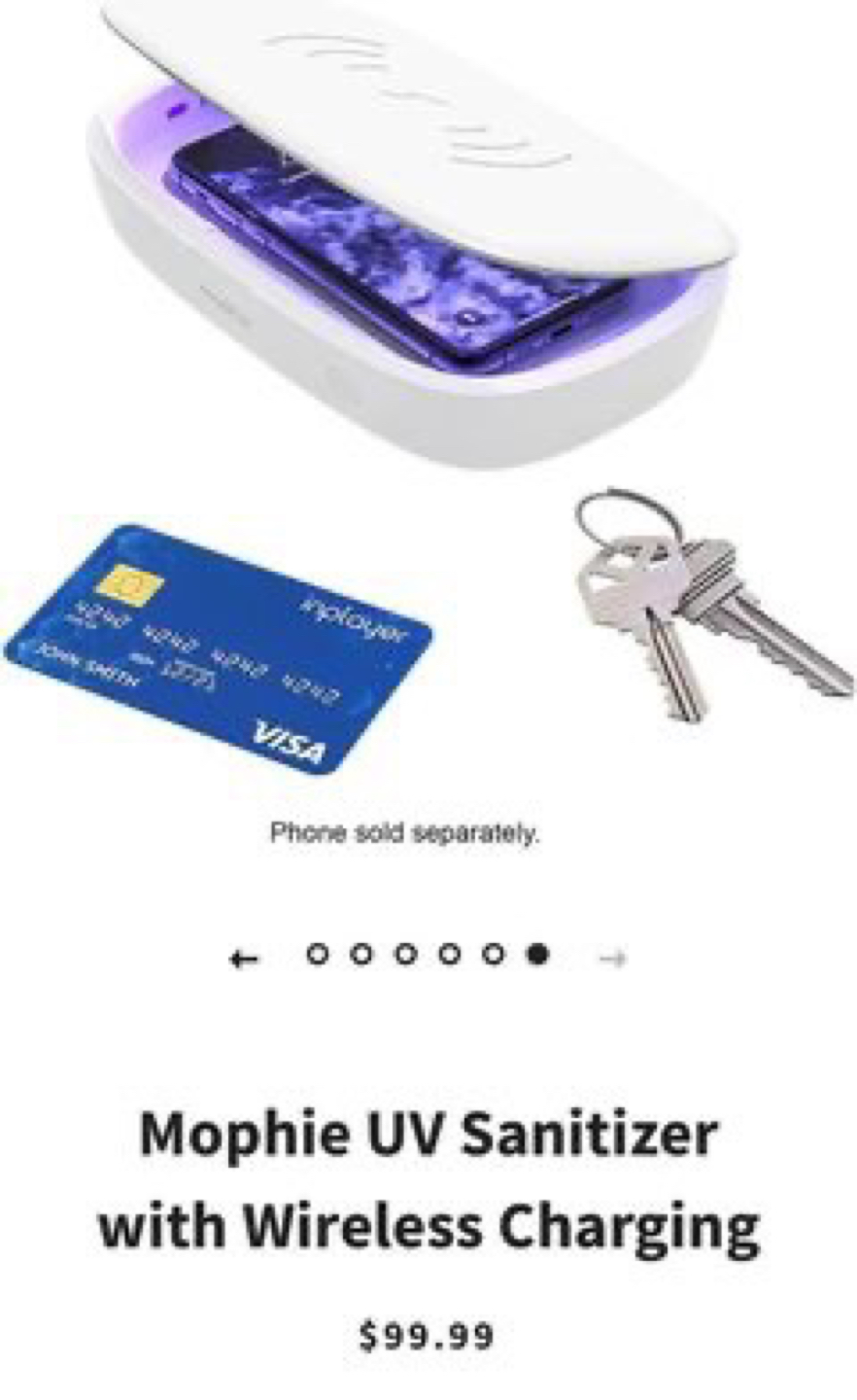 Mophie wireless charge + uv sanitizer - photo 2
