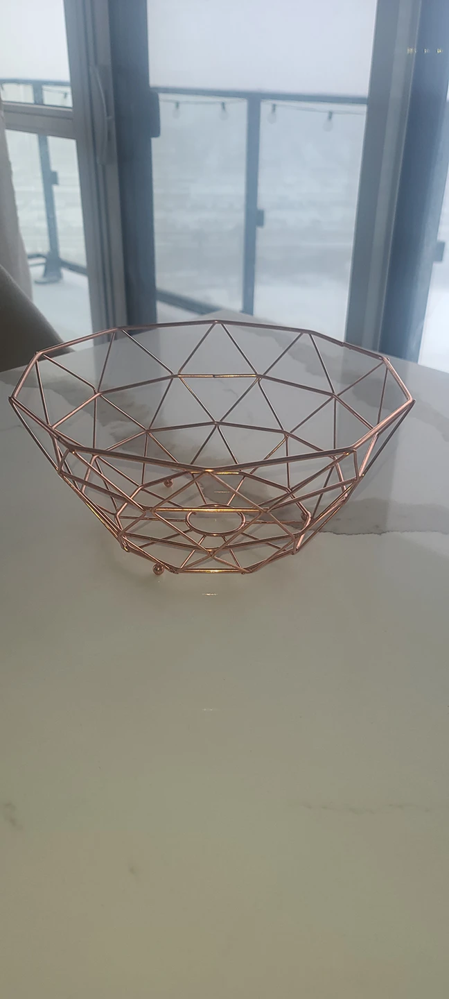 Rose Gold Metal Fruit Basket thumbnail