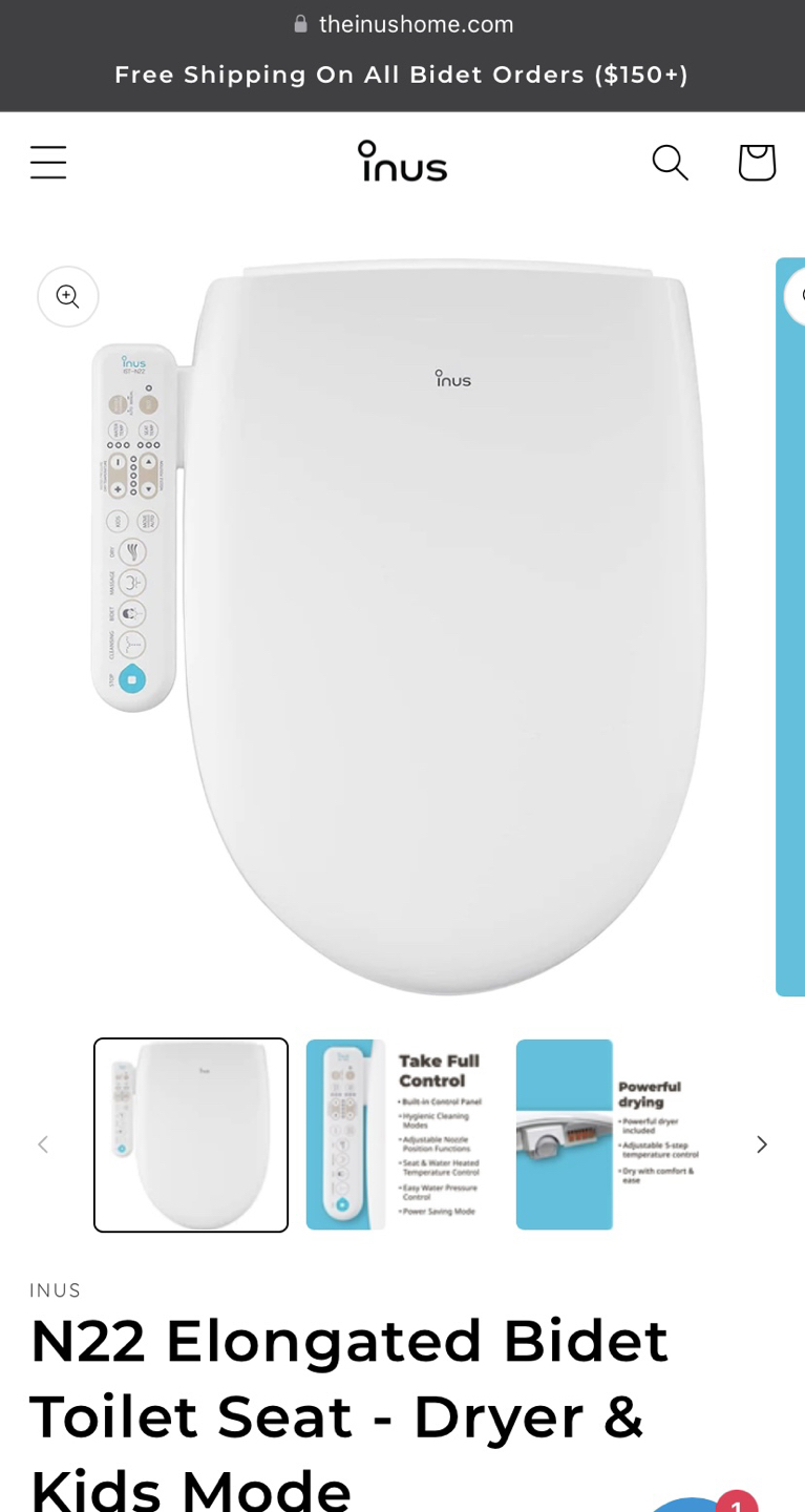 *NEW* N22 by inus bidet toilet seat - photo 3