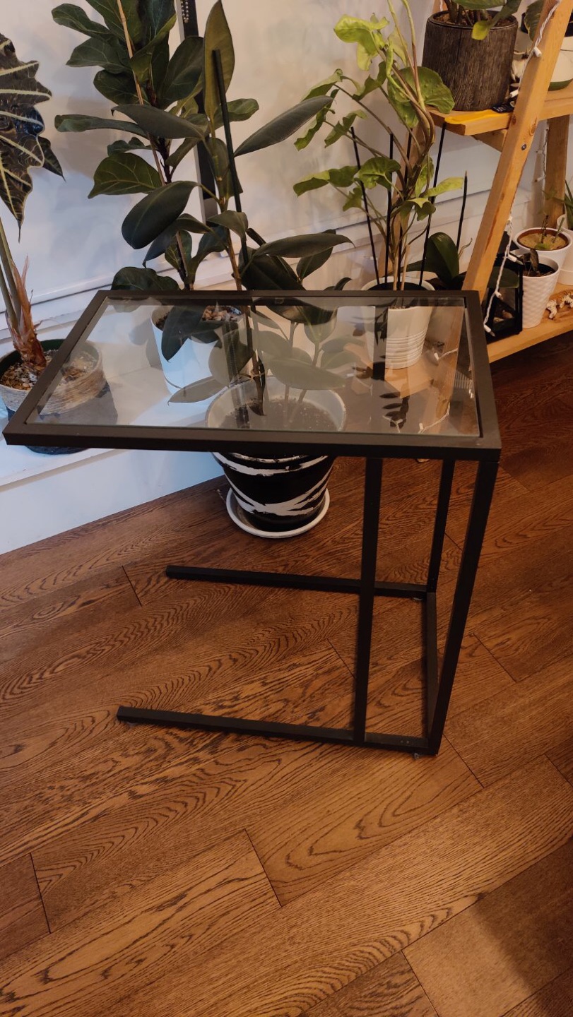 Glass side table