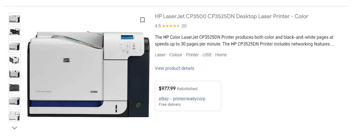 [With 10+ Print Cartridges] HP LaserJet Color CP3525dn Printer - photo 3