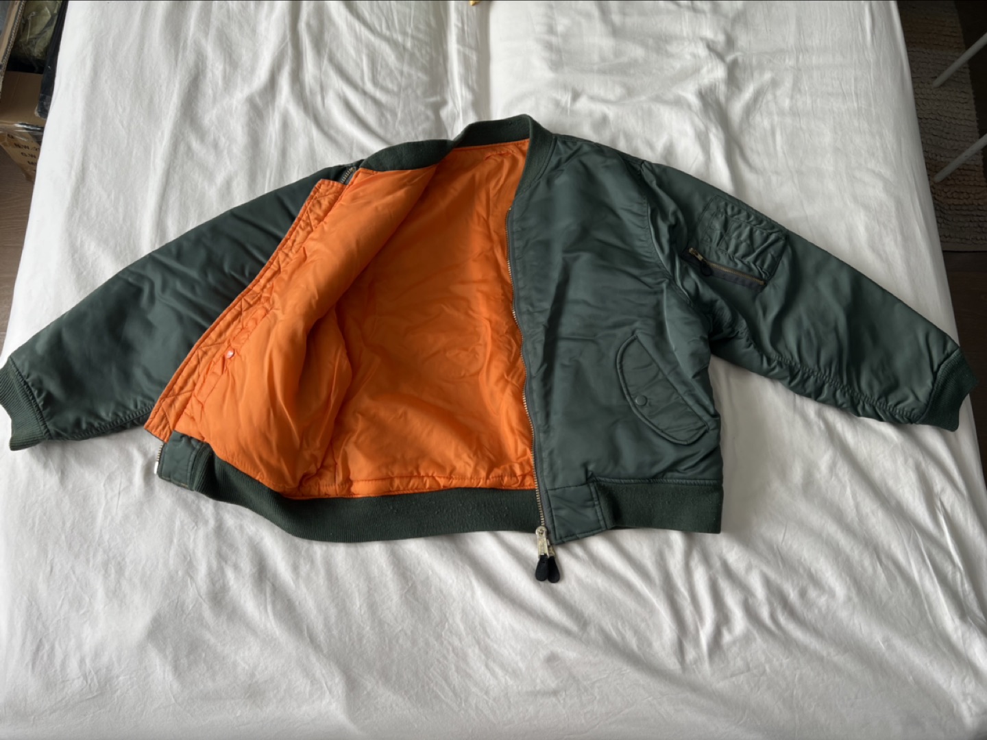 MA-1 Bomber Jacket - Reversible - Green/Orange - SM/MD size - photo 2