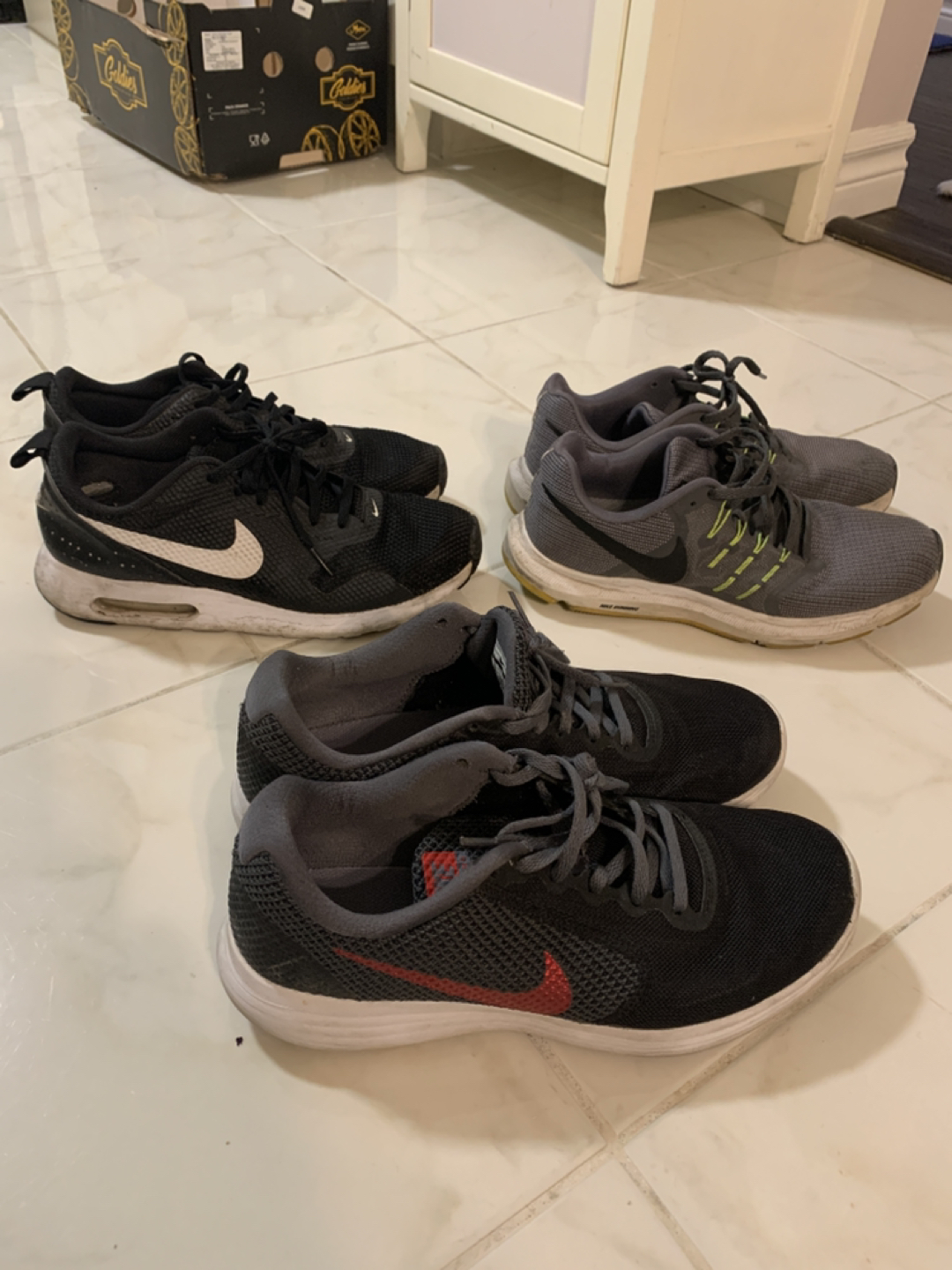 Nike man’s shose  3 pairs size 8.5($30)