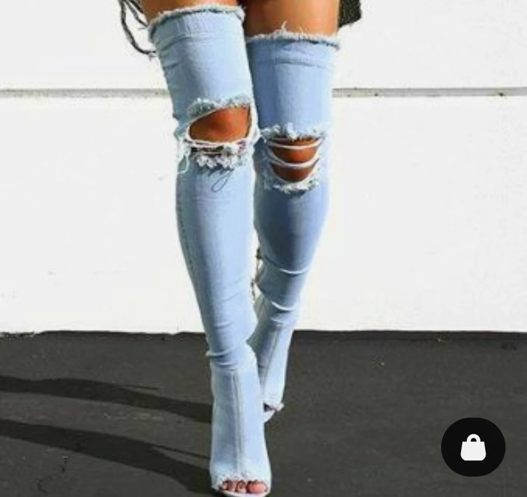 Thigh High Jean Boots thumbnail