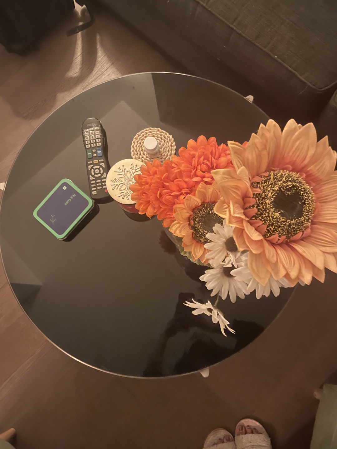 Wayfair canada glass top center table with storage and wheels. - photo 2