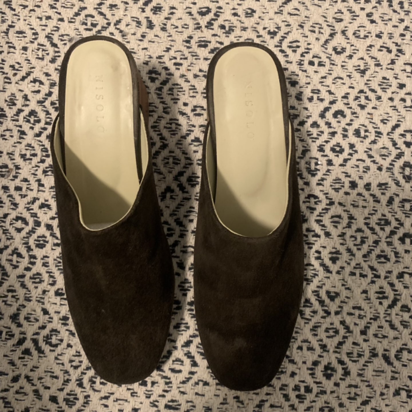 Nisolo Mules Olive Suede Sz 8 image indicator(4)
