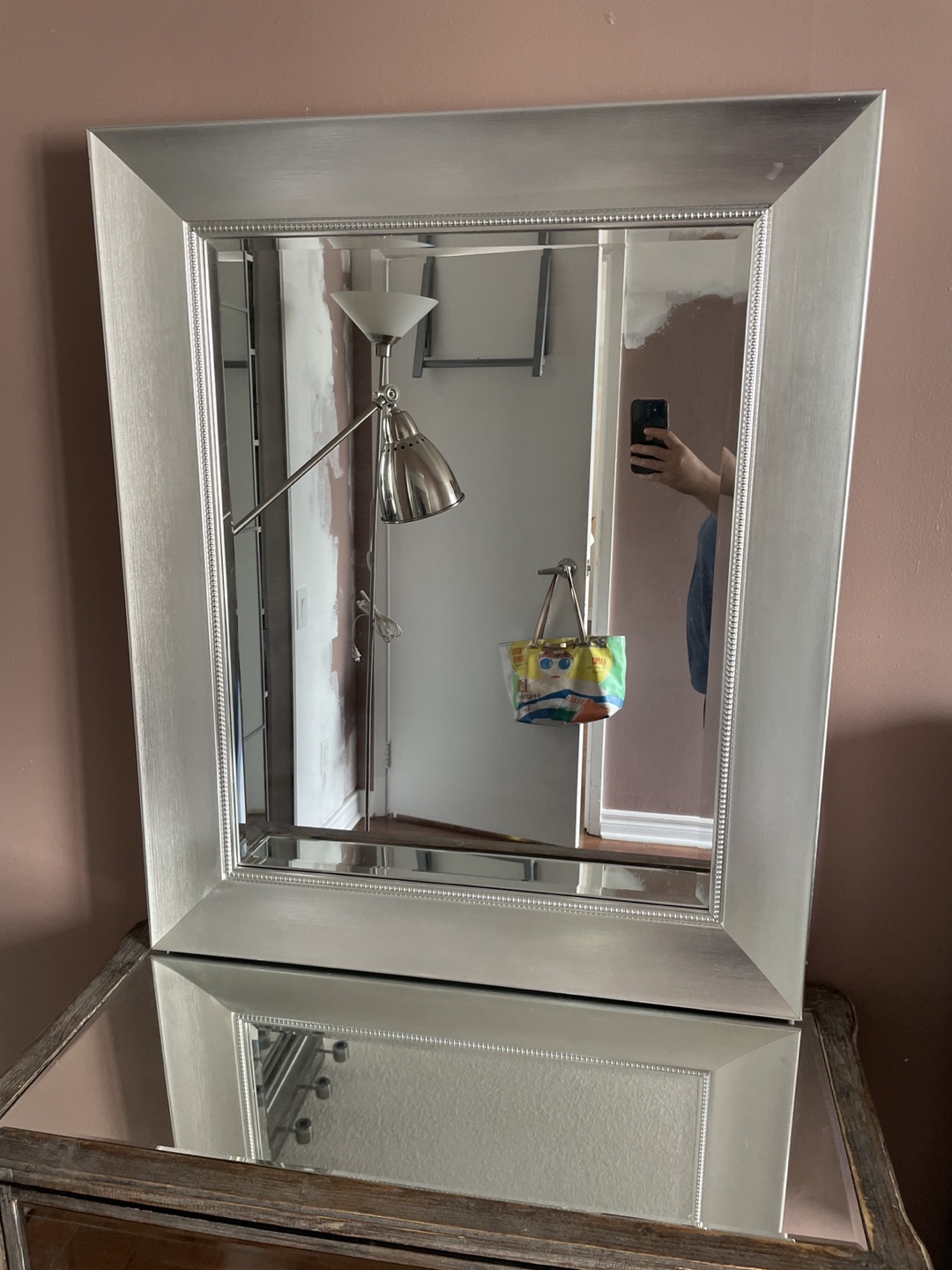Large silver mirror