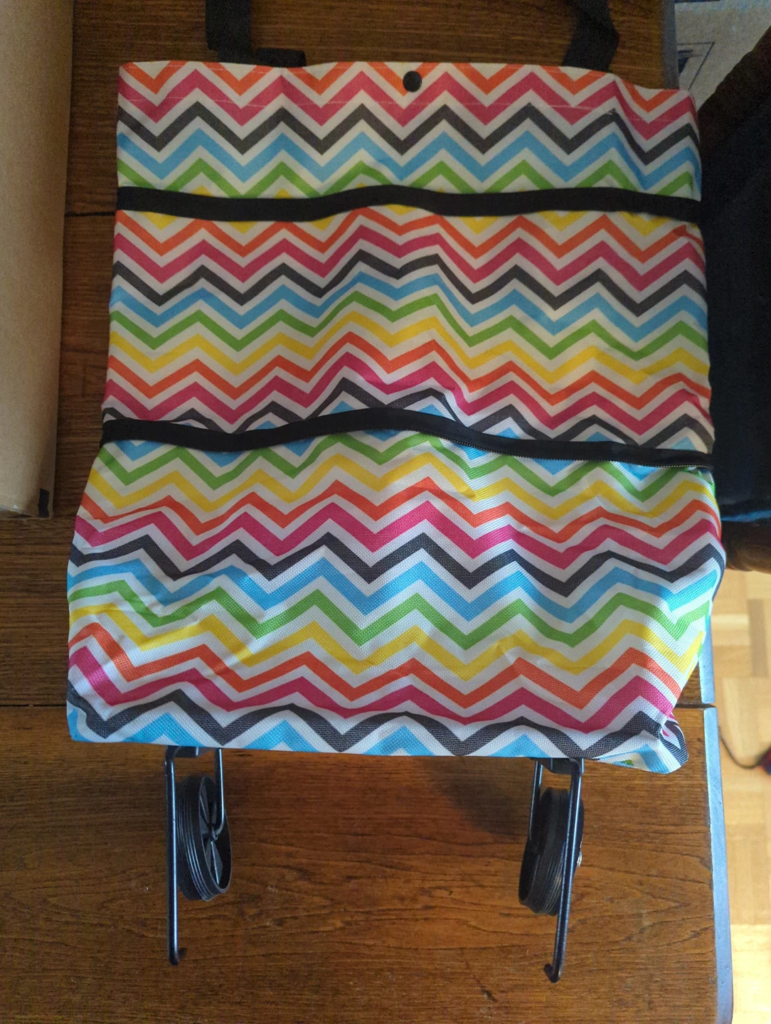 Expandable shopping bag with wheels image indicator(2)