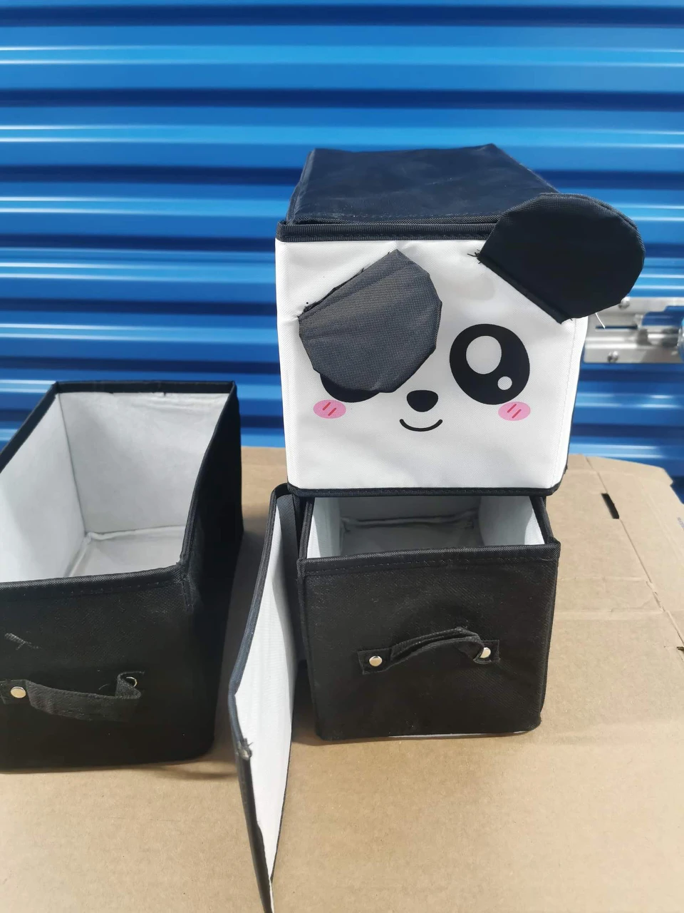 Folding Storage Unit with Drawers - Cute Panda Style! thumbnail