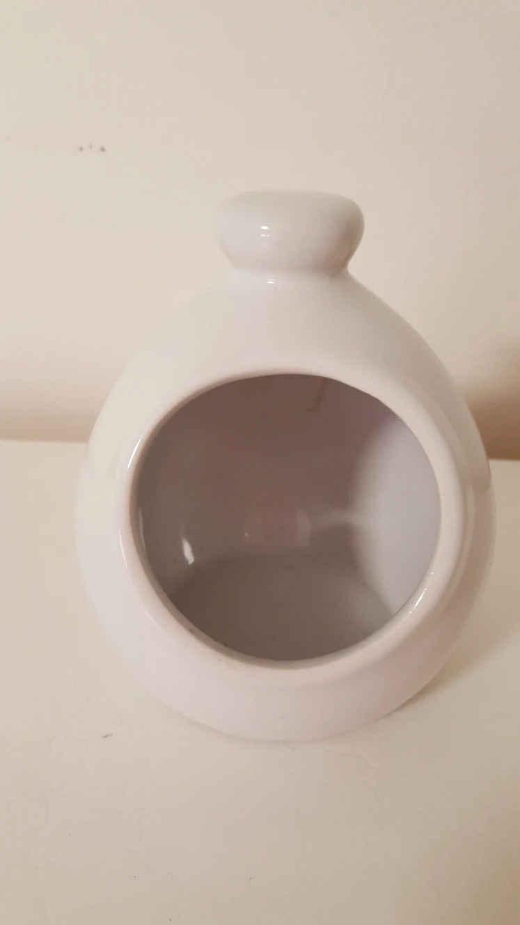 White Ceramic Salt Pig/Cellar/Crock/Holder with Wooden Spoon - photo 4