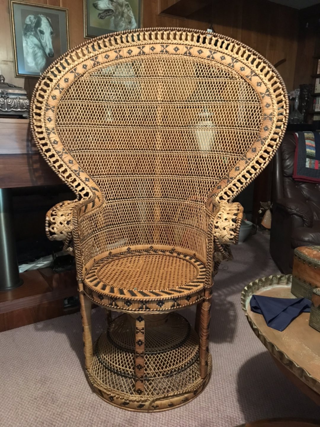 Vintage peacock chair thumbnail