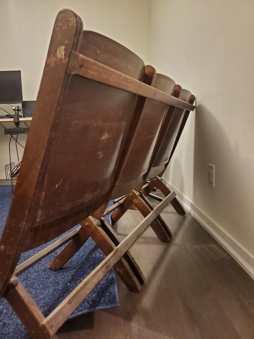 Vintage real wood bench - photo 4