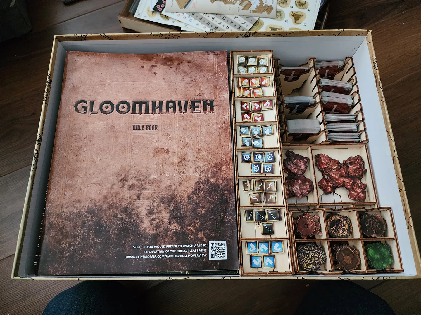 Gloomhaven board game and wooden organizer - photo 2