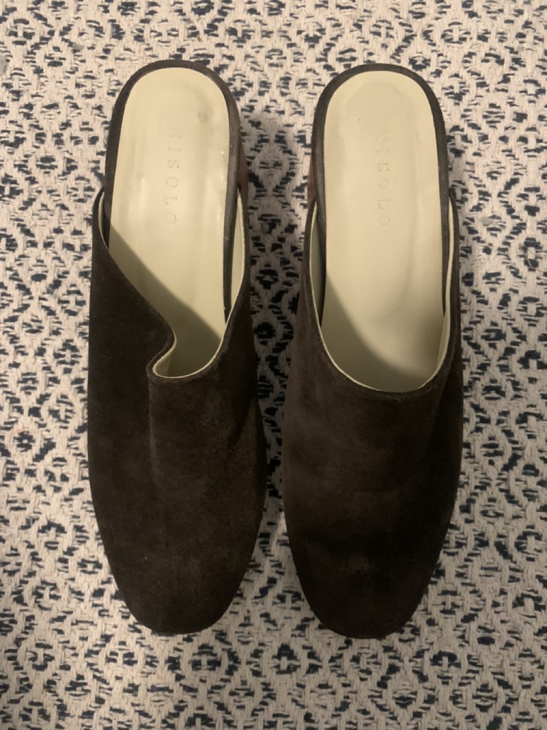 Nisolo Mules Olive Suede Sz 8 image indicator(3)