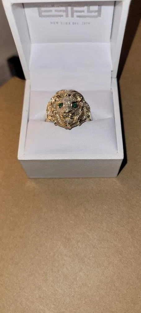 14kt yellow gold diamond  covered men's ring.