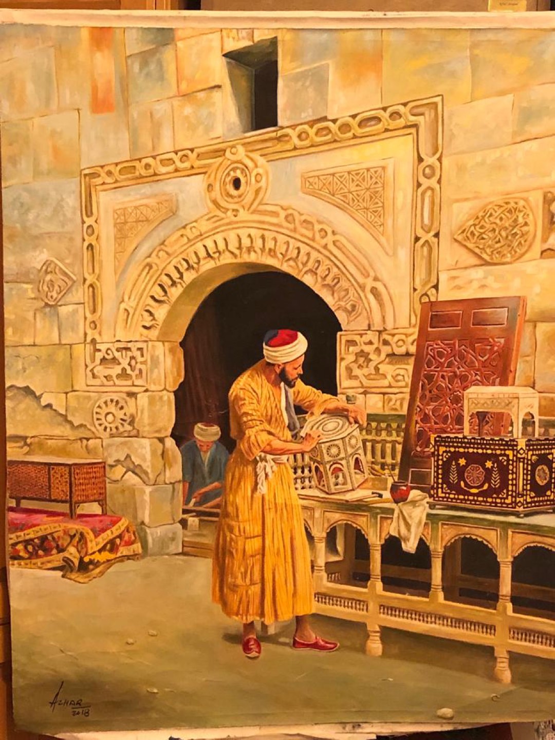 Mediterranean oil painting on canvas