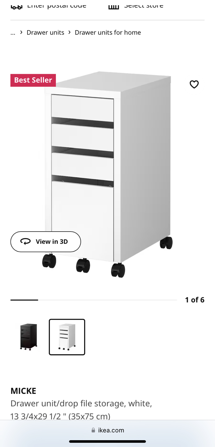 Ikea drawer unit “MICKE” | white image indicator(6)