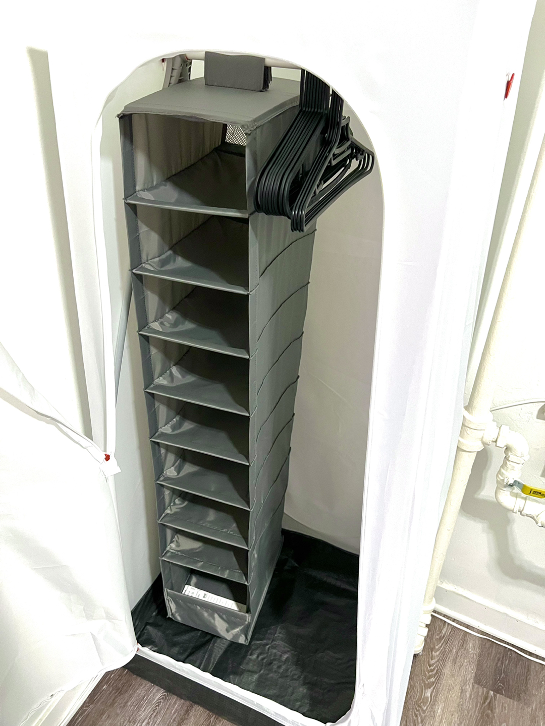IKEA VUKU Wardrobe Clothing Rack +  compartments + hangers - photo 4