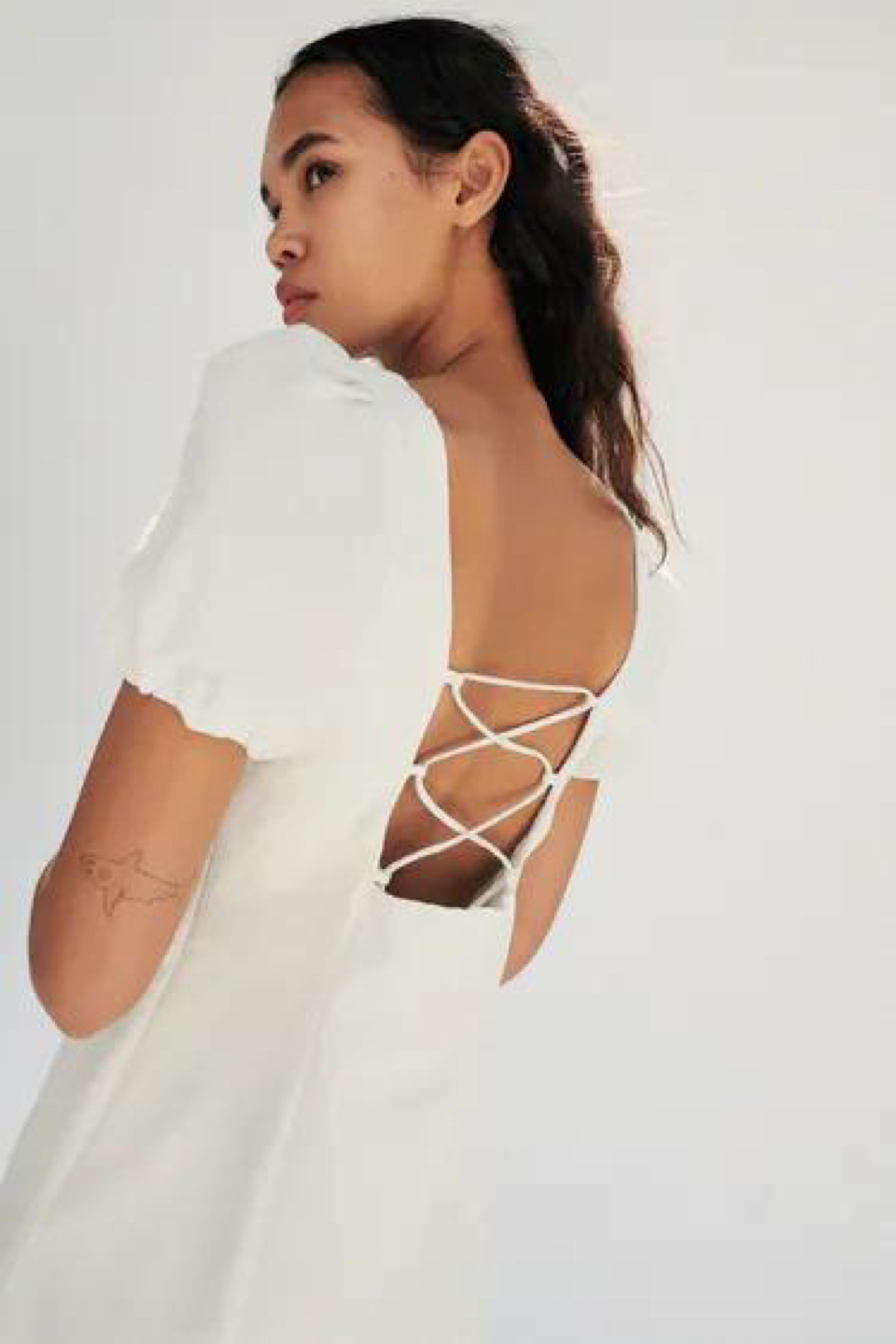 Zara Linen Puff Sleeve Dress - Size S - photo 2