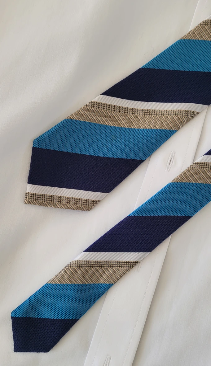 Men's stripe silk tie thumbnail