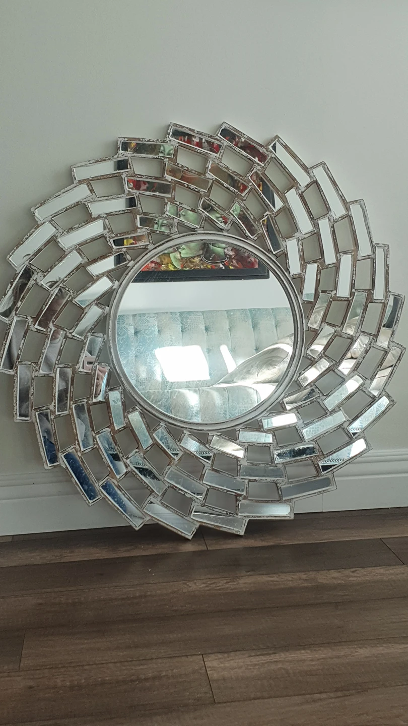 SALE Mirror white and silver wooden frame - photo 2
