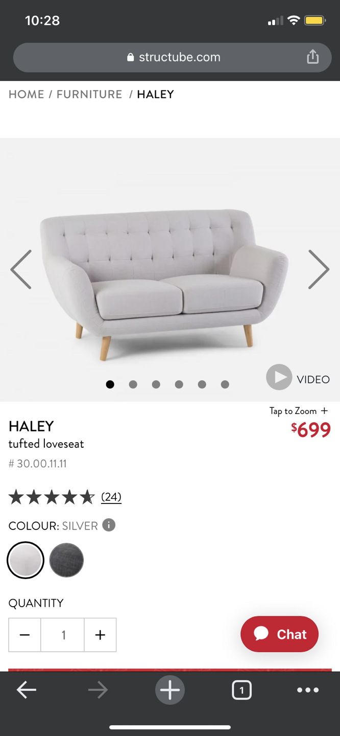 Structube Haley tufted loveseat in light grey - photo 3