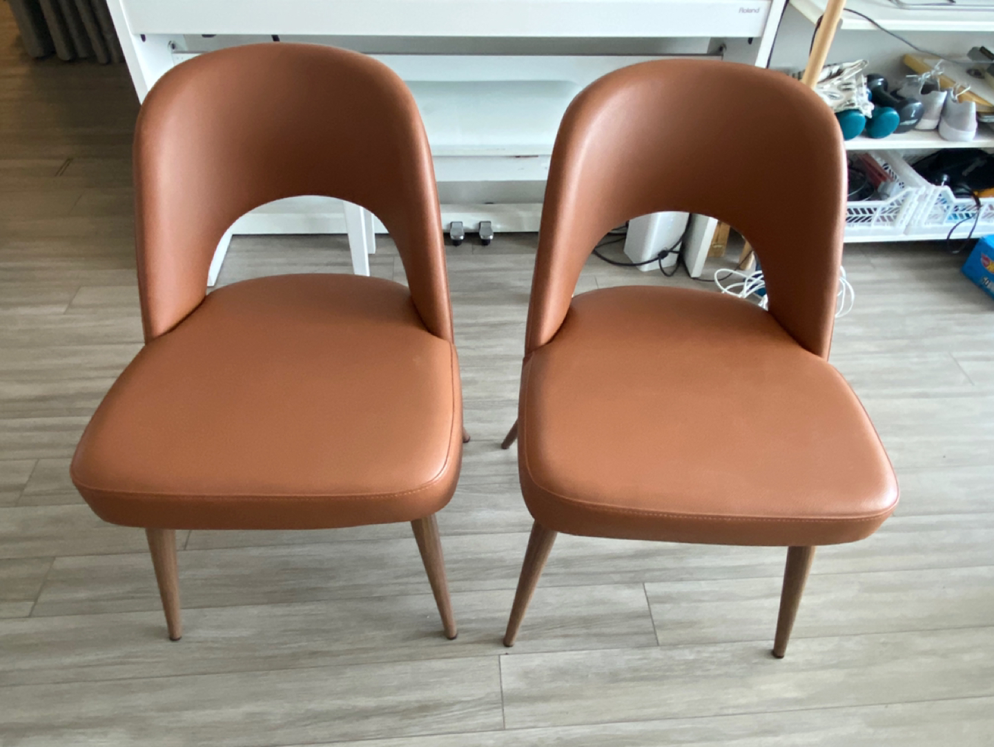 Wayfair Tan PU Leather Upholstered Dining Side Chairs x2 - photo 3