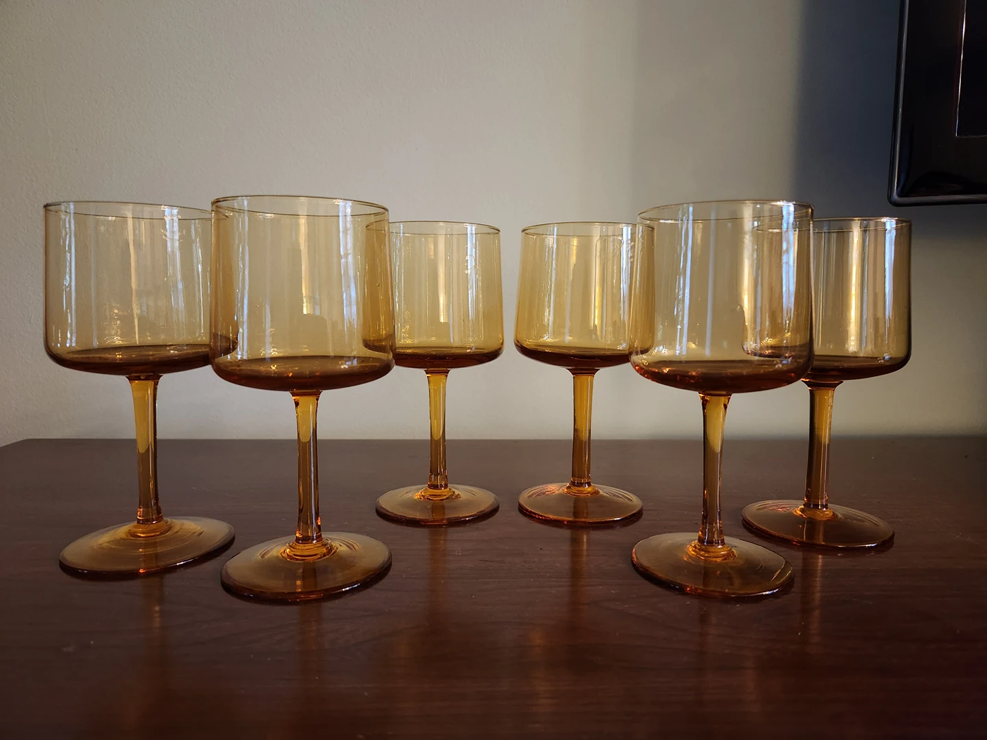 Vintage Amber Wine Glasses thumbnail