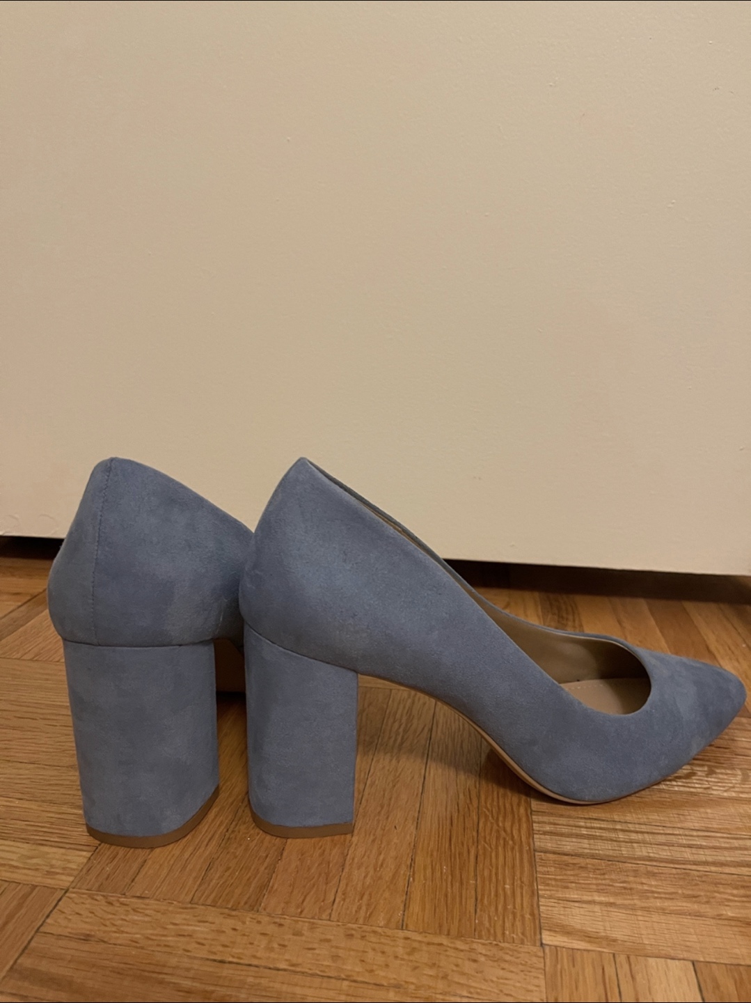 Suede light blue high heels - photo 3