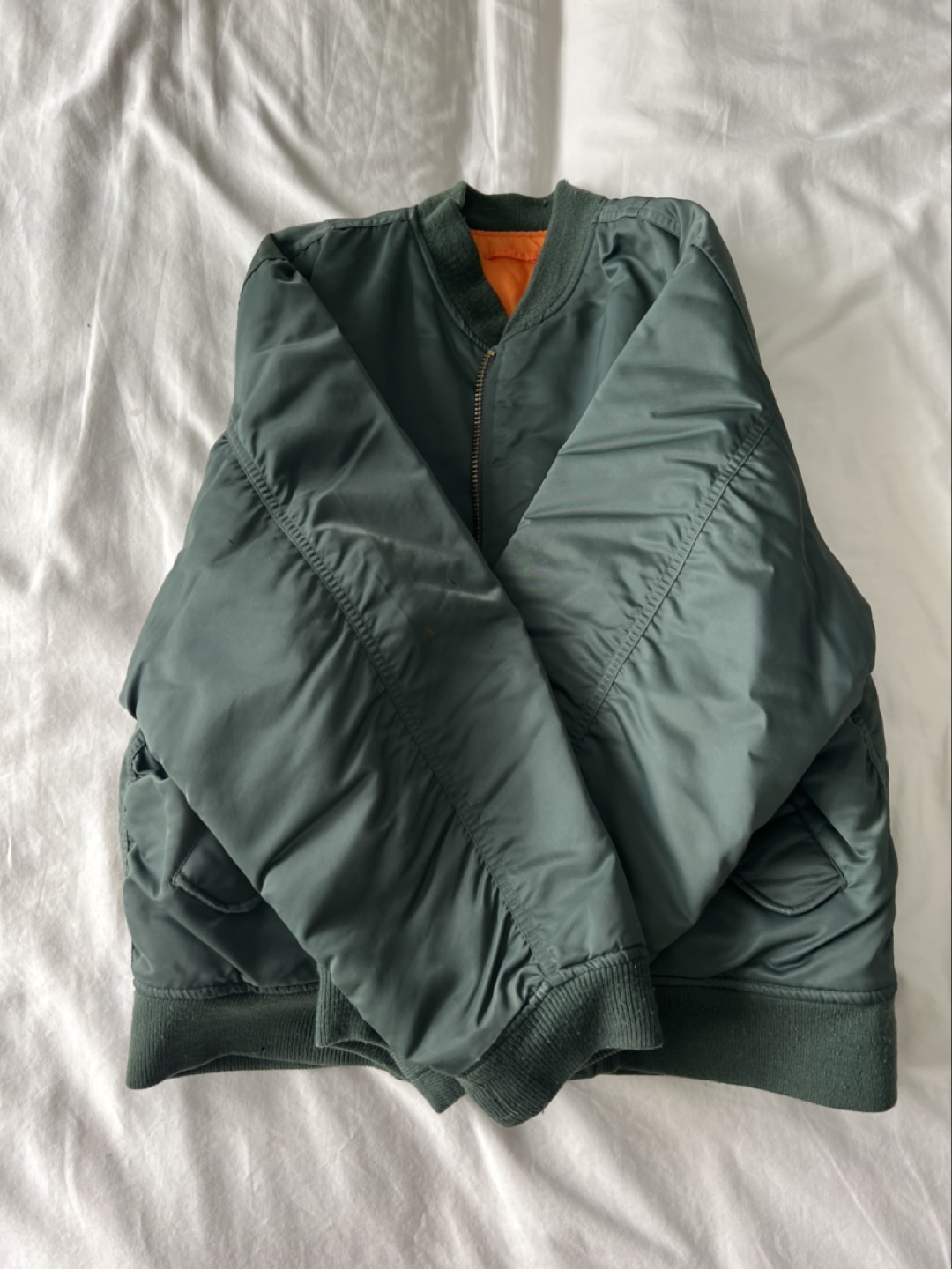 MA-1 Bomber Jacket - Reversible - Green/Orange - SM/MD size - photo 4