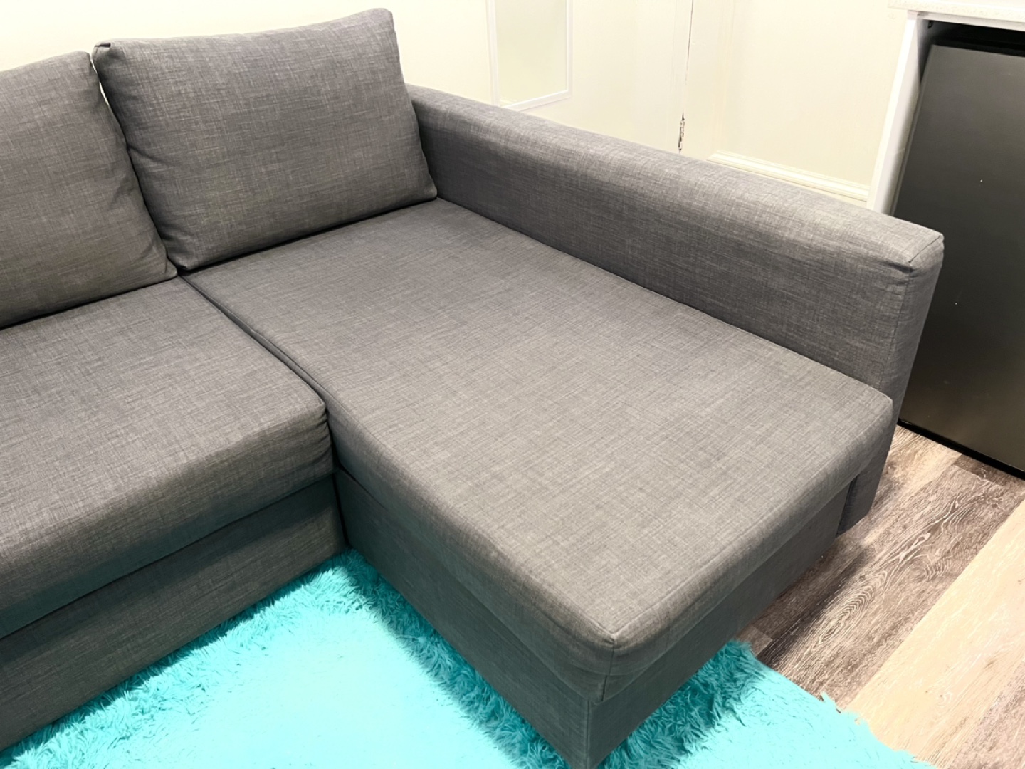 IKEA FRIHETEN Corner sofa-bed couch with storage dark gray - photo 3