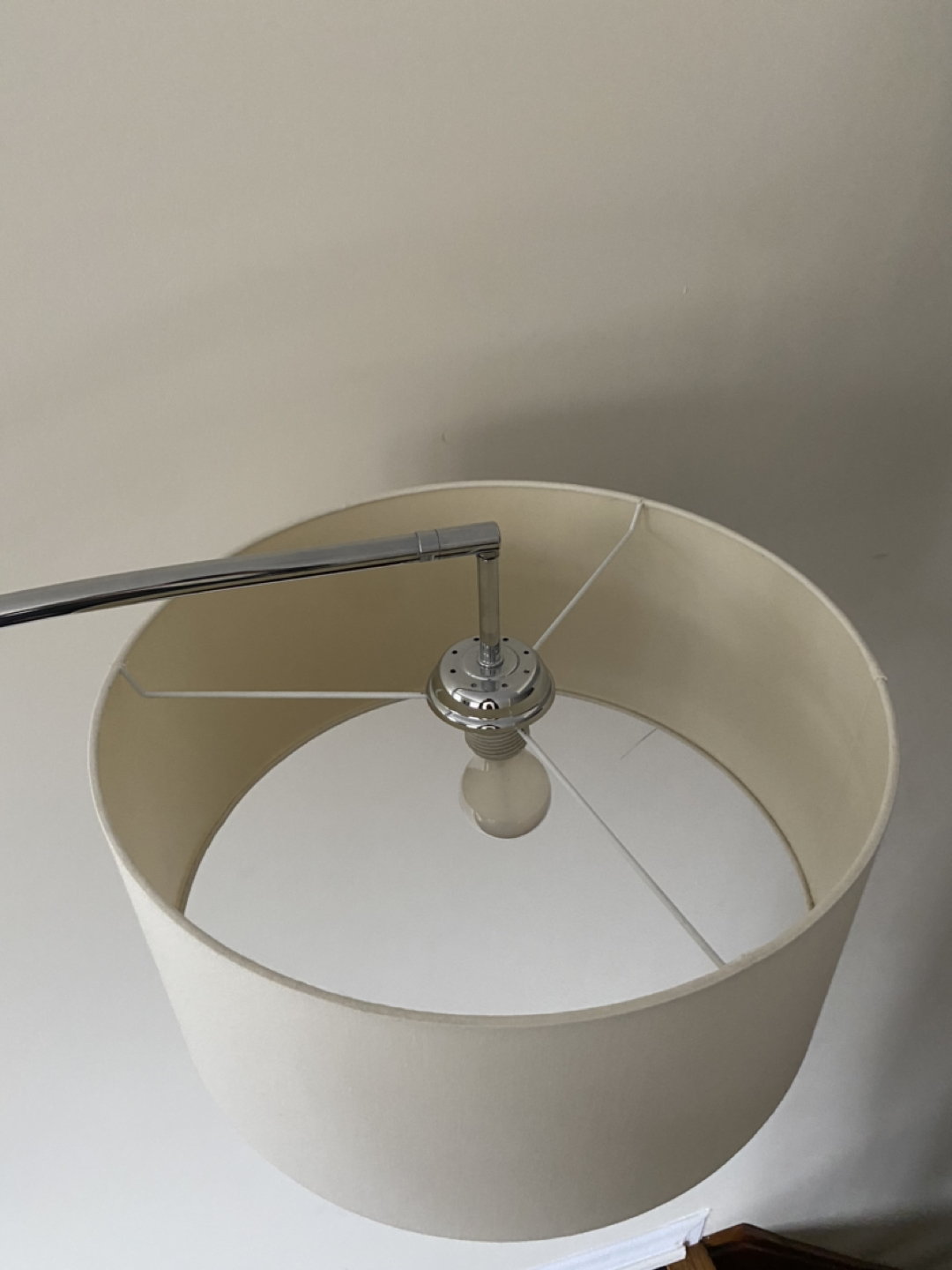 Drum Shade Floor Lamp (Chrome/Cream) - Goldcoaster - photo 4