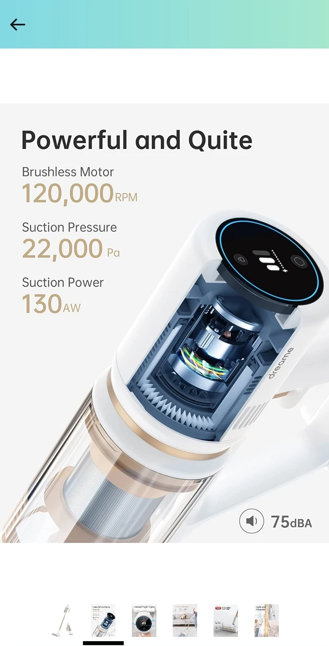 Dreametech Cordless Vacuum Cleaner, P10 Pro Vacuum Cleaner with - photo 2