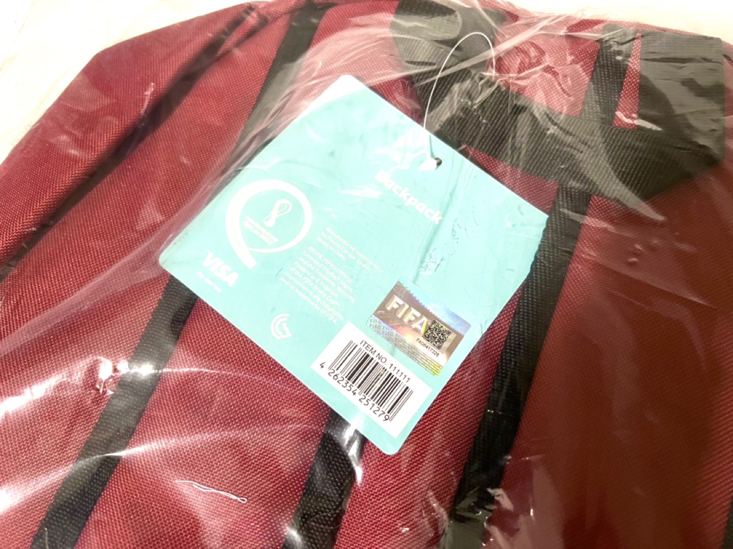 FIFA 2022 Qatar World Cup Burgundy Backpack - NEW - photo 4